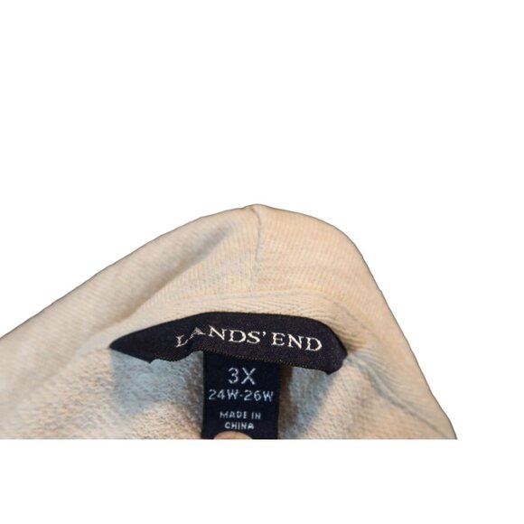 LANDS END Tan Heather Cowl Short Sleeve Sweatshirt Dress w/ Pockets Size 3X - Picture 8 of 9